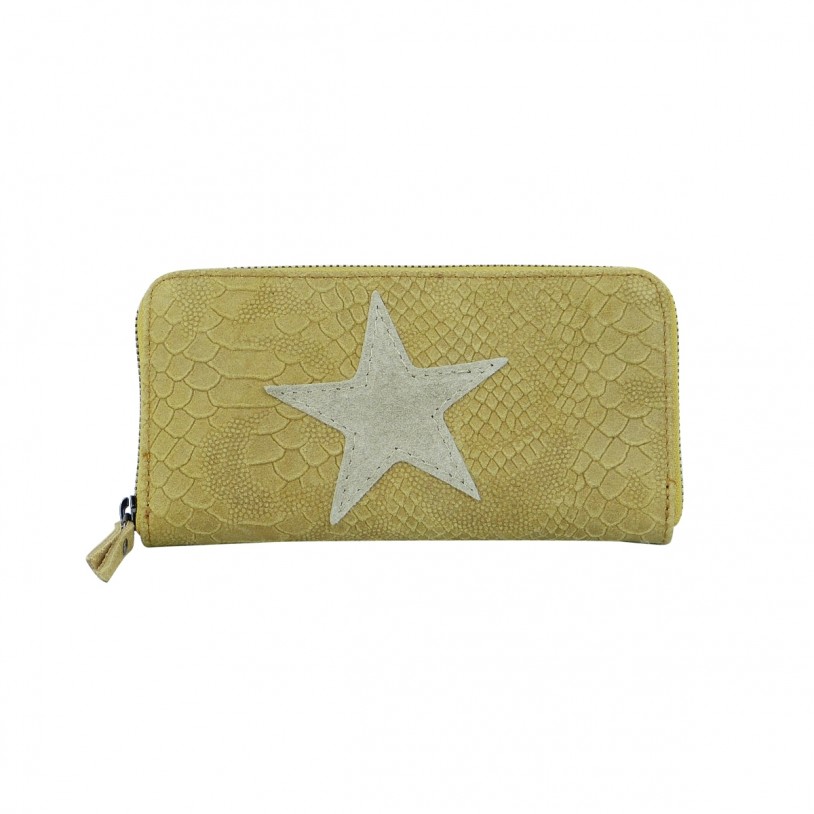 LADIES WALLET FROM LEATHER IN snake embossing WITH STAR GB 514