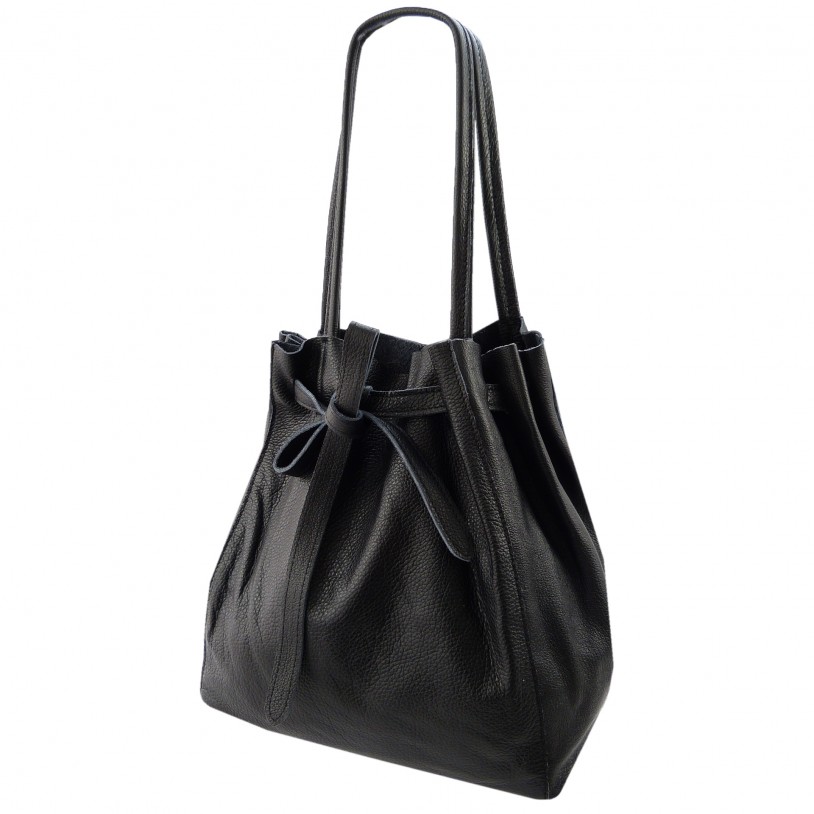 ITALIAN LADY'S SHOULDER BAG SHOPPER IN SHINY LEATHER SHG8956