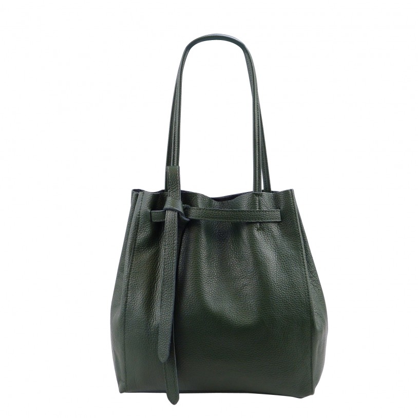 ITALIAN LADY'S SHOULDER BAG SHOPPER IN SHINY LEATHER SHG8956