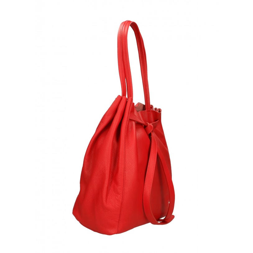 ITALIAN LADY'S SHOULDER BAG SHOPPER IN SHINY LEATHER SHG8956
