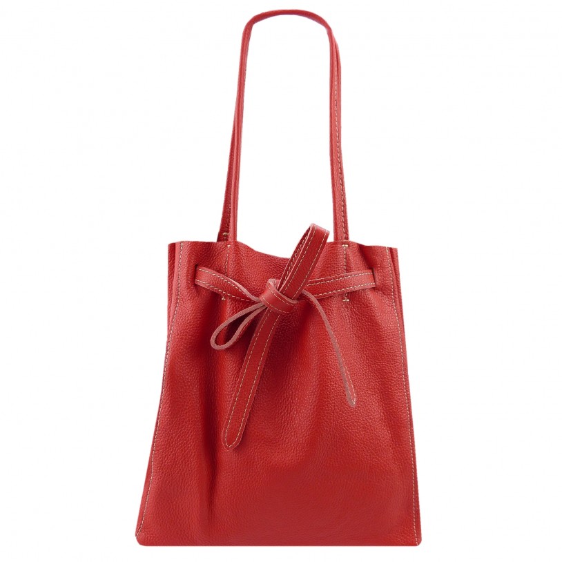 ITALIAN LADY'S SHOULDER BAG SHOPPER IN SHINY LEATHER SHG8956