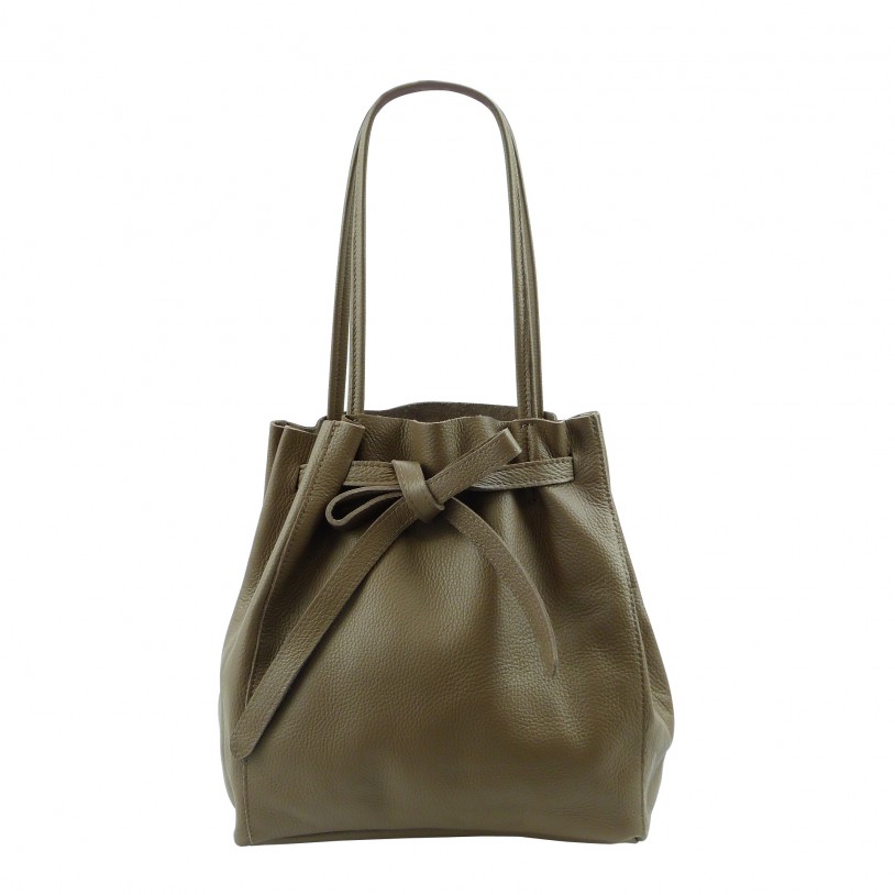 ITALIAN LADY'S SHOULDER BAG SHOPPER IN SHINY LEATHER SHG8956